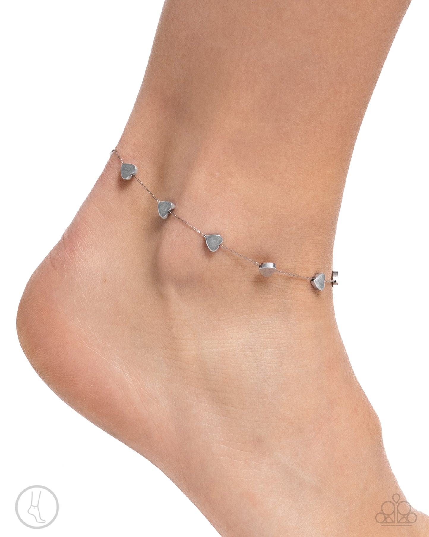 Catch My Breath Silver Heart Anklet