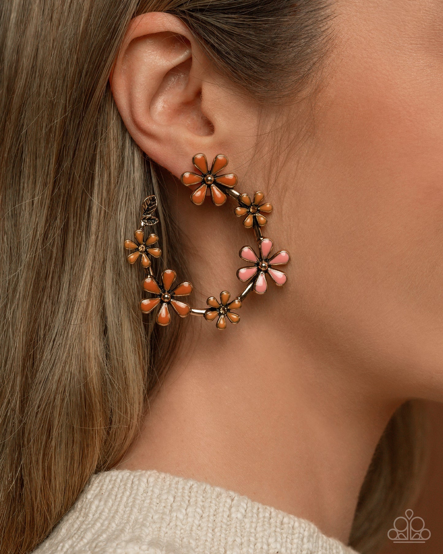 Wreathed Welcome Gold Floral Earrings
