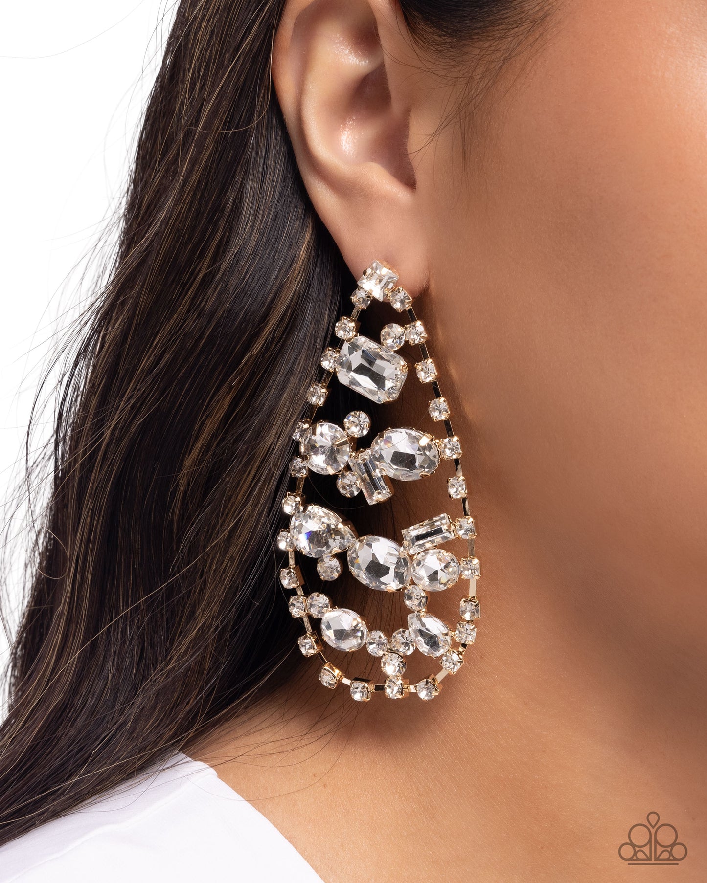 Giant Glitter Gold Earrings