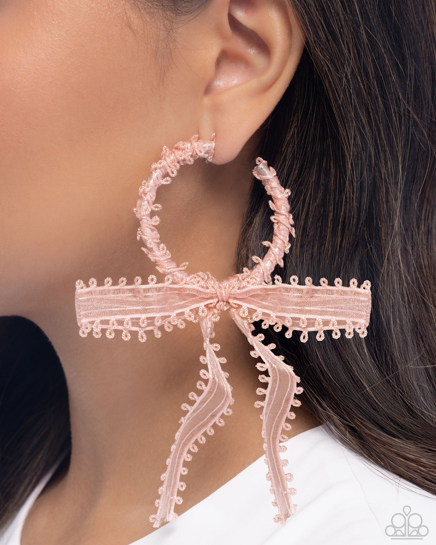 Brand New Bow Pink Hoops
