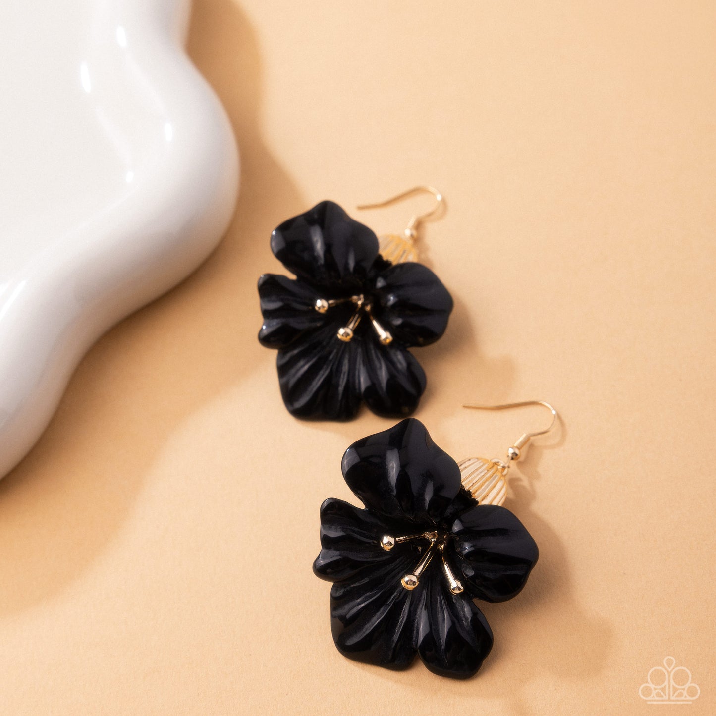 Blossoming Boardroom Black Floral Earrings