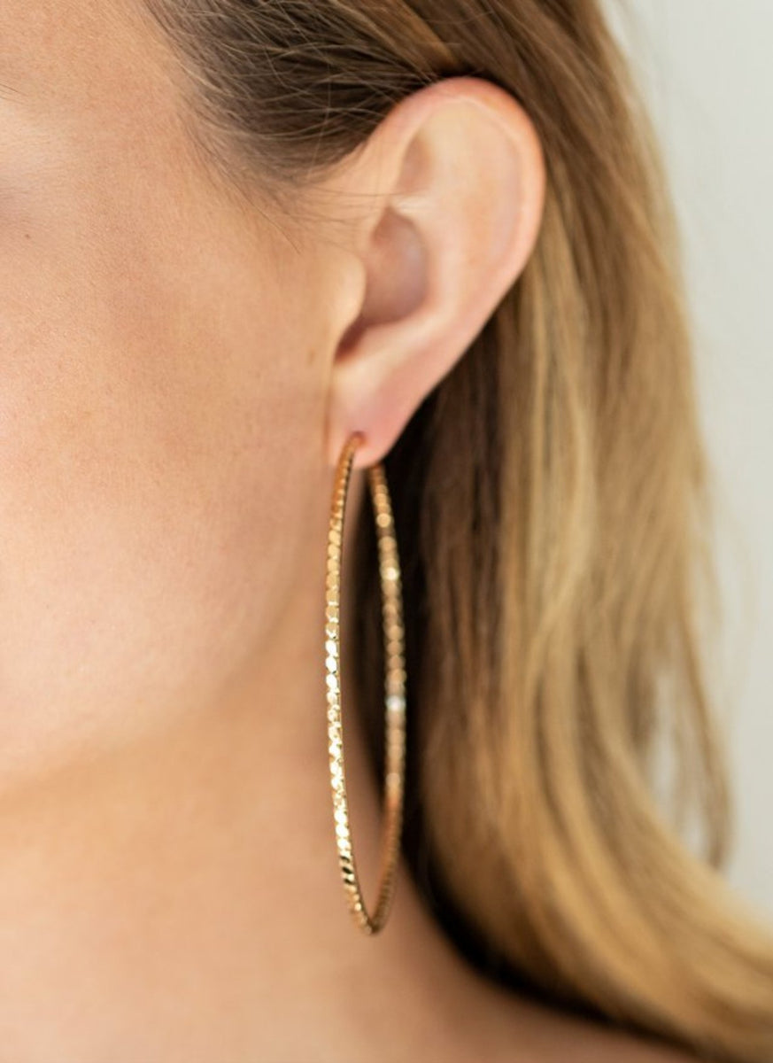Pump Up the Volume Gold Hoops
