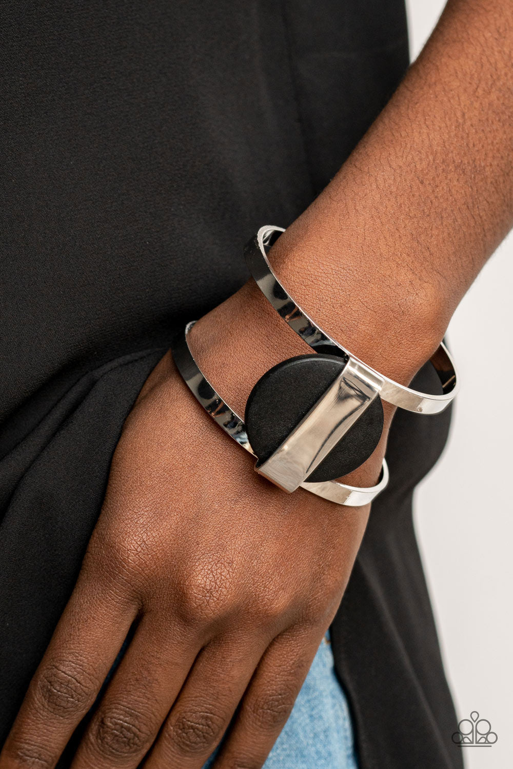 Organic Fusion Black Wood Cuff Bracelet