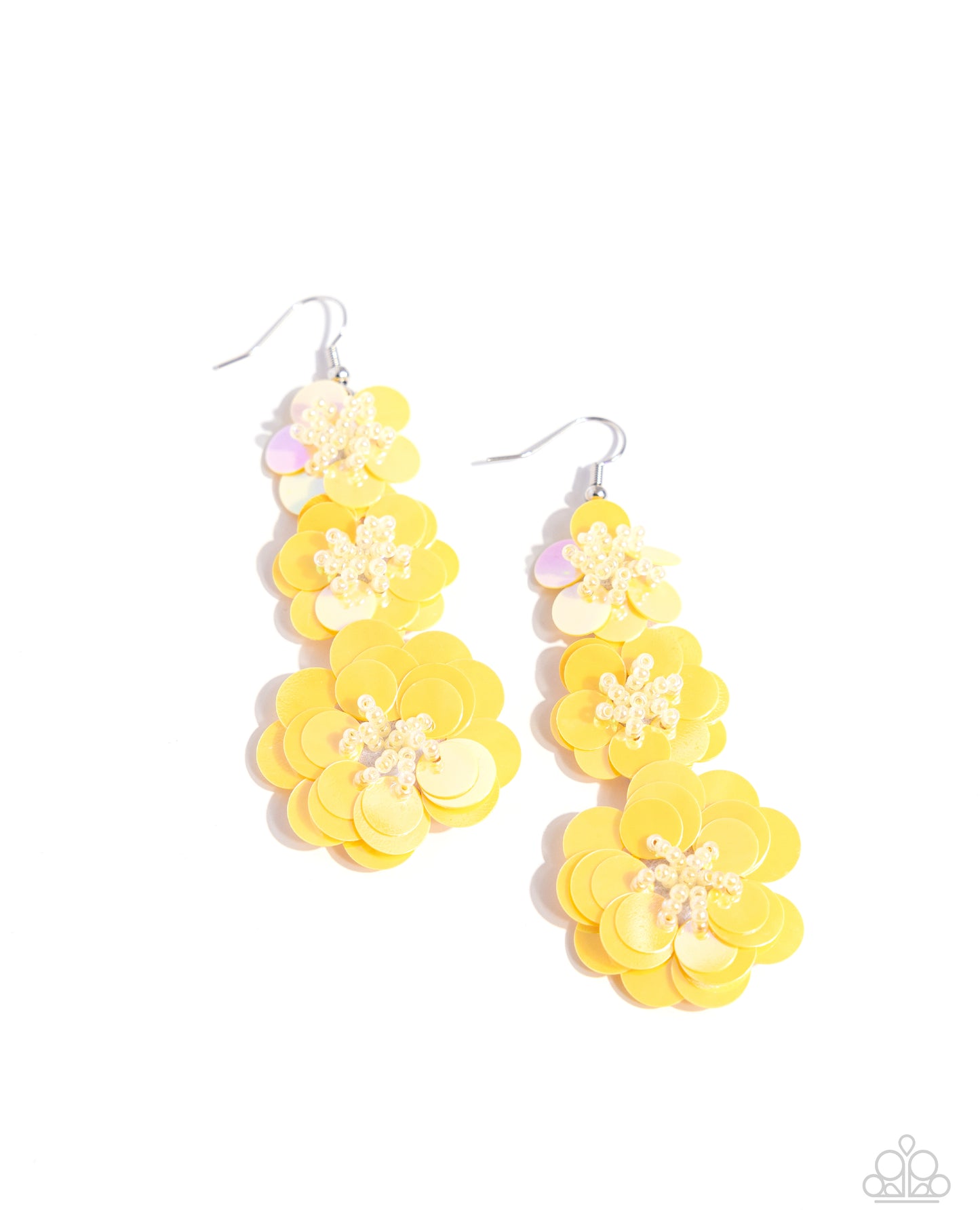 Beaded Bouquet Yellow Floral Earrings