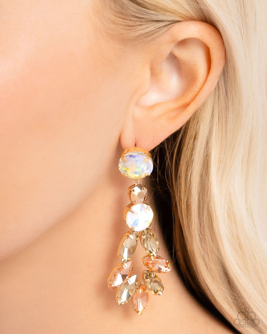 Cascading Cache Gold Earrings