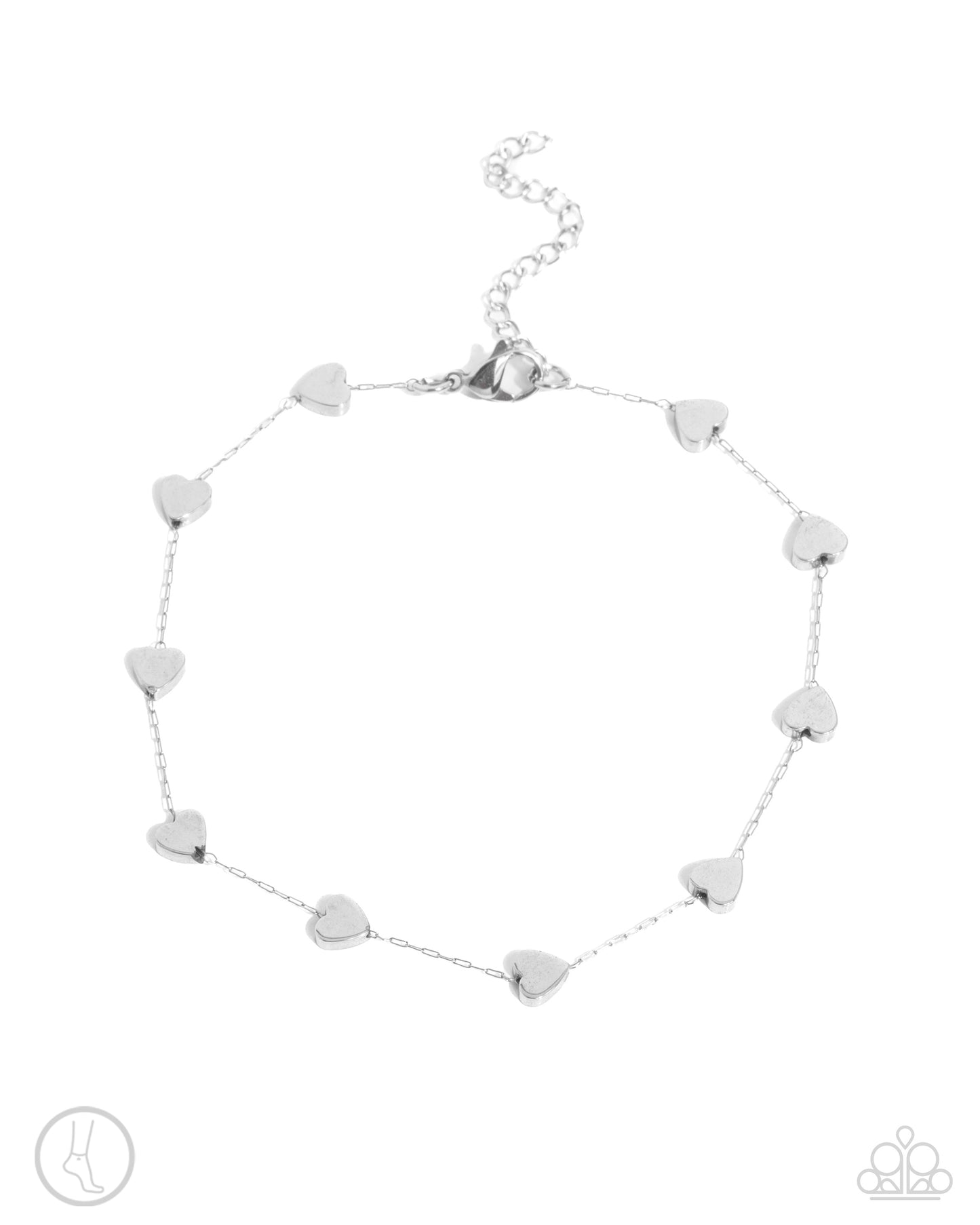 Catch My Breath Silver Heart Anklet