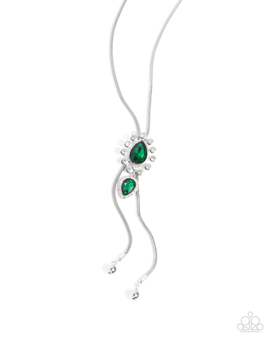 London Layers Green Long Necklace