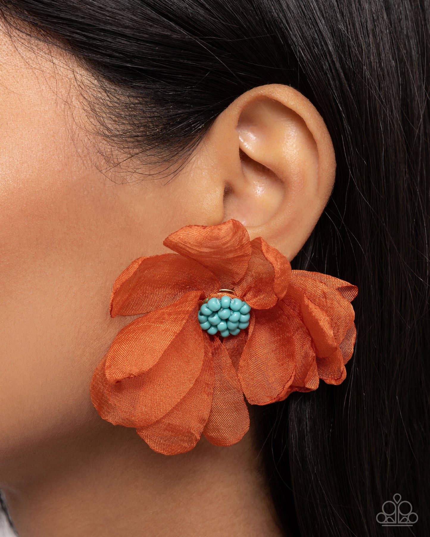 Part Of Your World Orange Floral Earrings