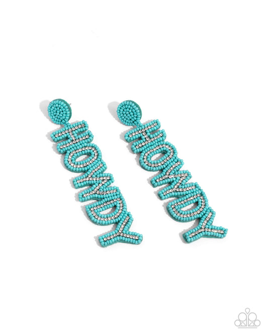 Howdy Headline Blue Earrings