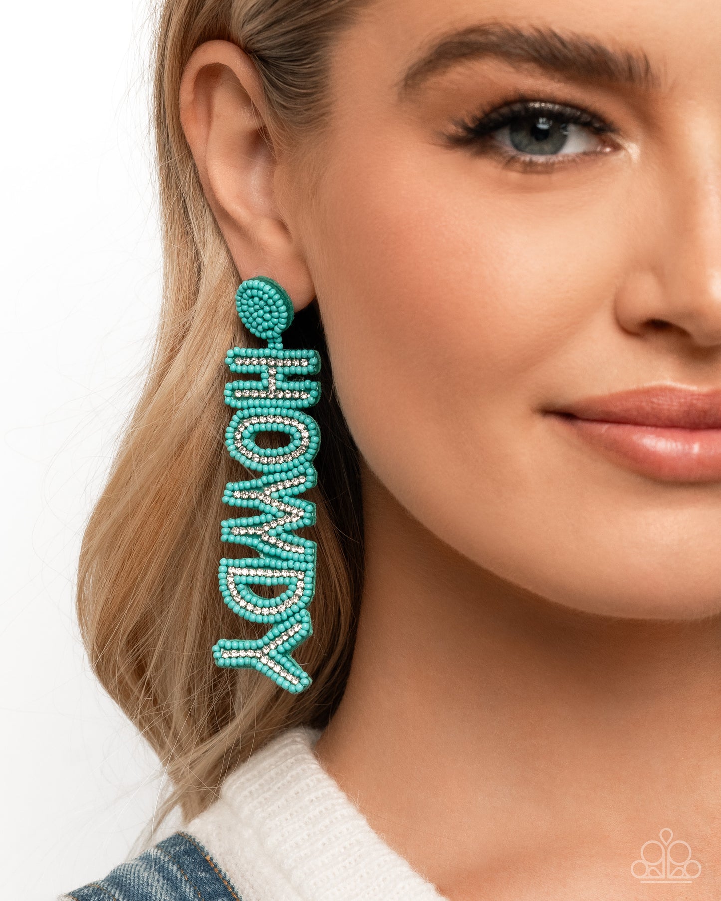 Howdy Headline Blue Earrings