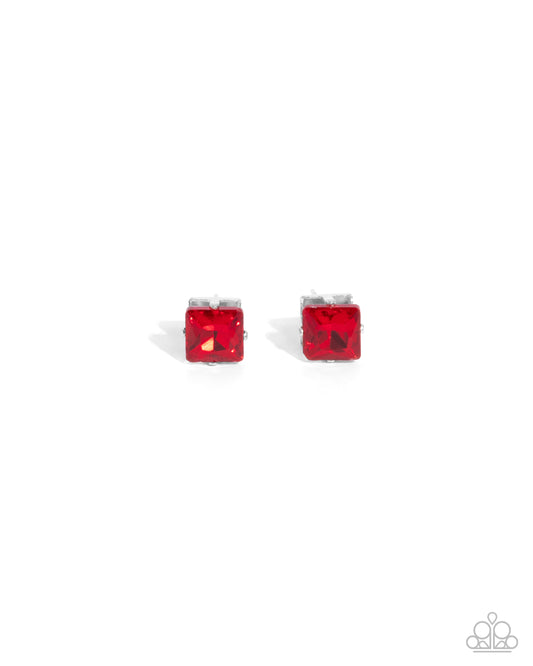Squared Soprano Red Earrings