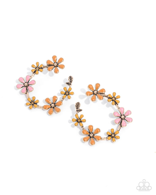 Wreathed Welcome Gold Floral Earrings