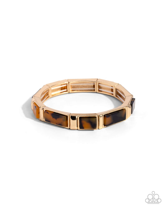Acrylic Accent Gold Animal Print Bracelet