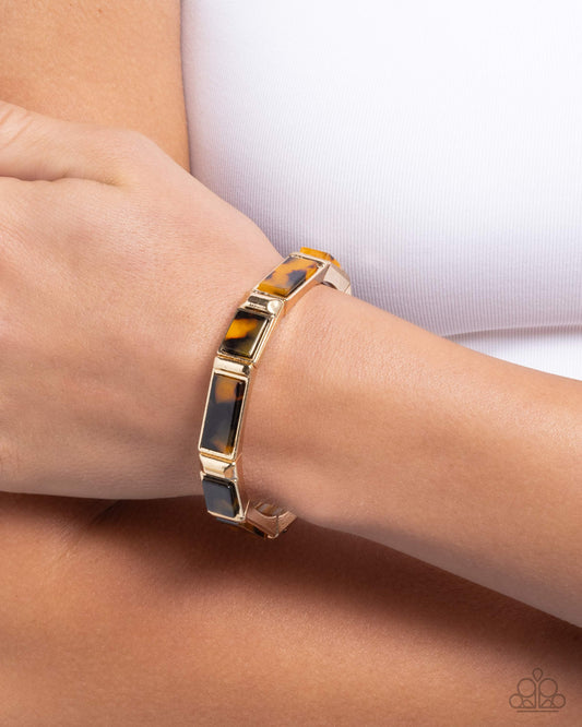 Acrylic Accent Gold Animal Print Bracelet