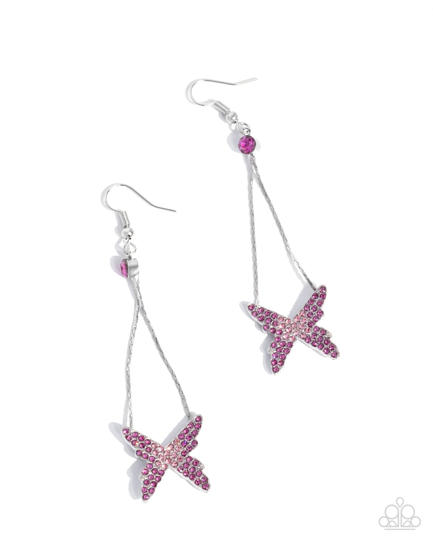 Pick A FLIGHT Pink Butterfly Earrings