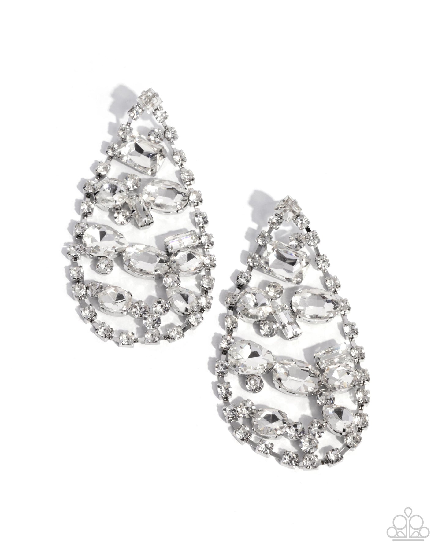 Giant Glitter Silver Earrings