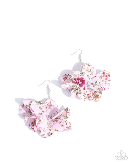 Flourishing Fantasia Pink Floral Earrings