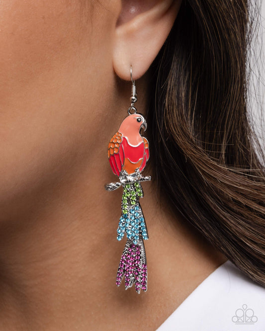 Parrot Pull Orange Earrings