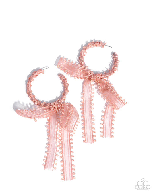 Brand New Bow Pink Hoops