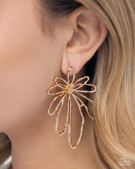 Growing Garden Gold Floral Earrings