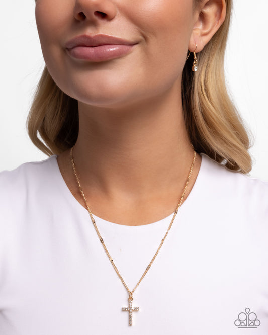 Endless Faith Gold Cross Pendant Necklace