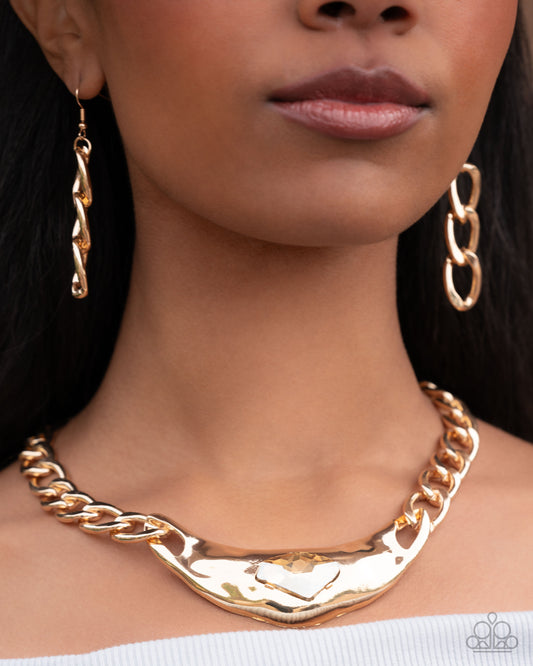 Peak of Pizzazz Gold Necklace