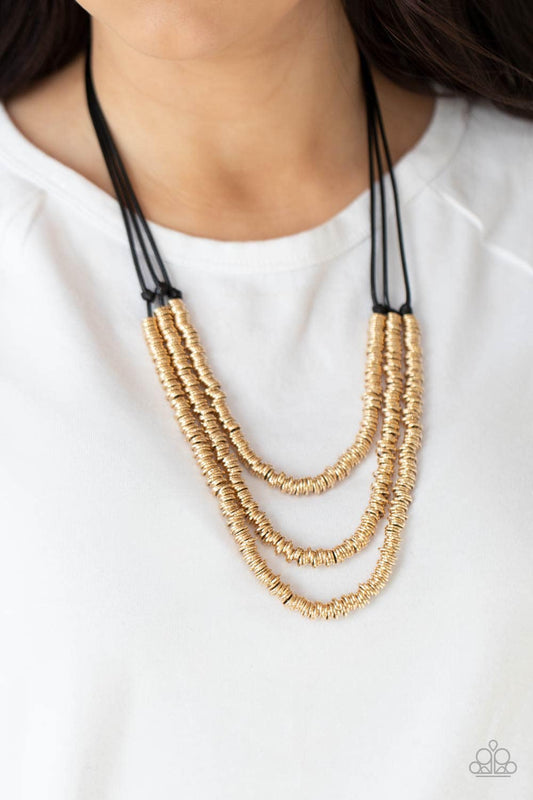 Ring to Reason Black Gold Necklace