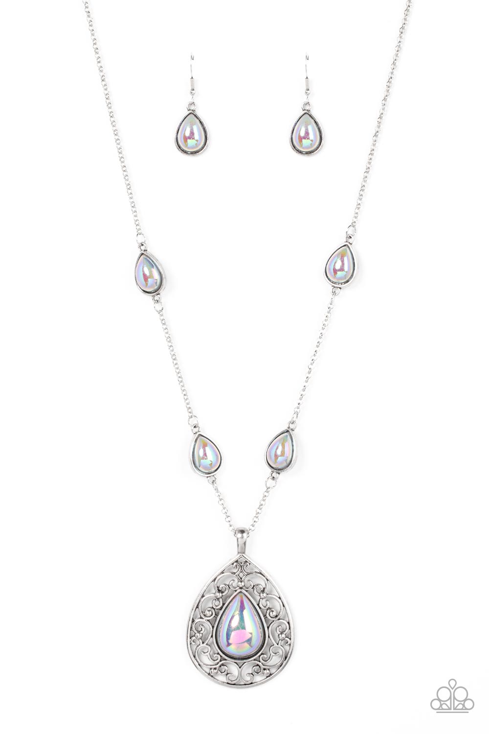 Magical Masquerade Silver Iridescent Necklace