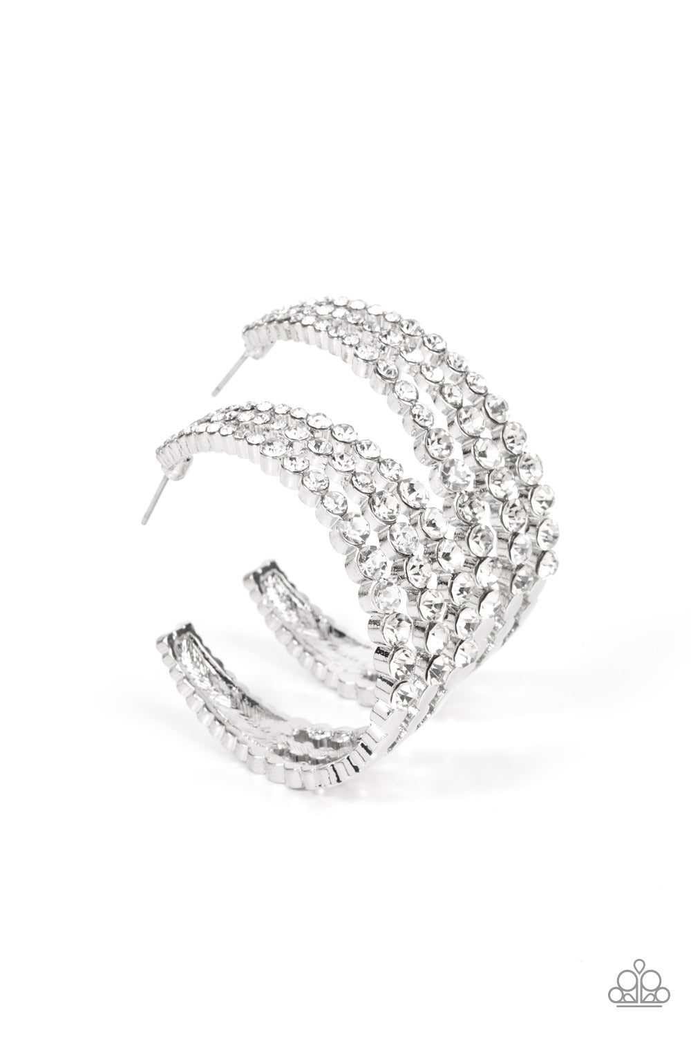 Cosmopolitan Cool Silver Rhinestone Hoops