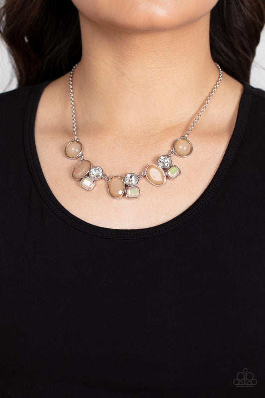 Fantasy World Brown Iridescent Necklace