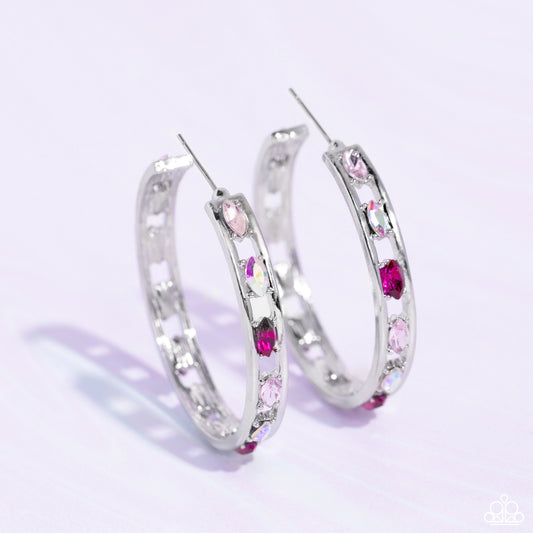 The Gem Fairy Pink Iridescent Hoops