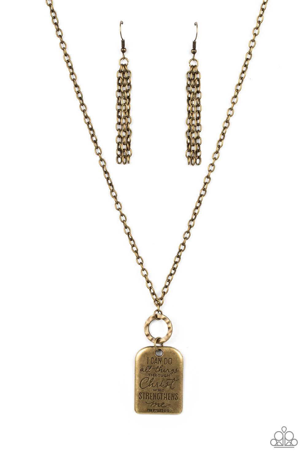 Persevering Philippians Brass Inspirational Necklace