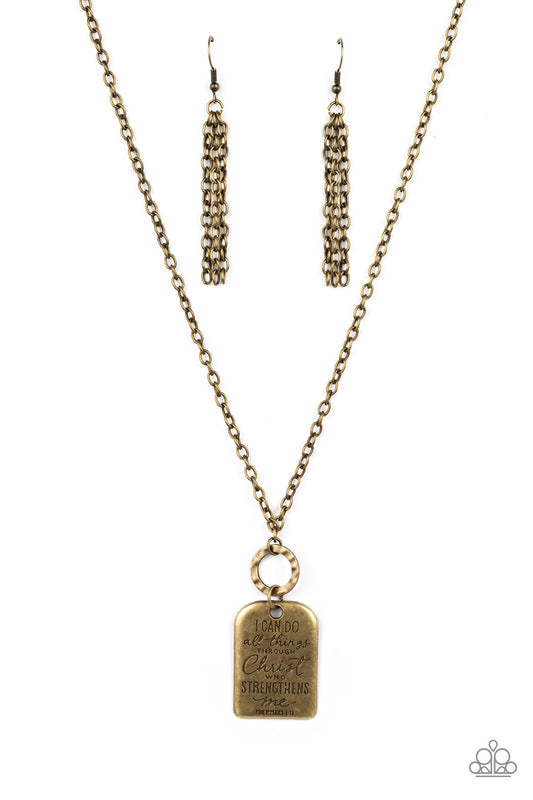 Persevering Philippians Brass Inspirational Necklace