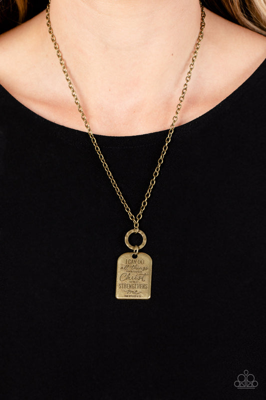 Persevering Philippians Brass Inspirational Necklace
