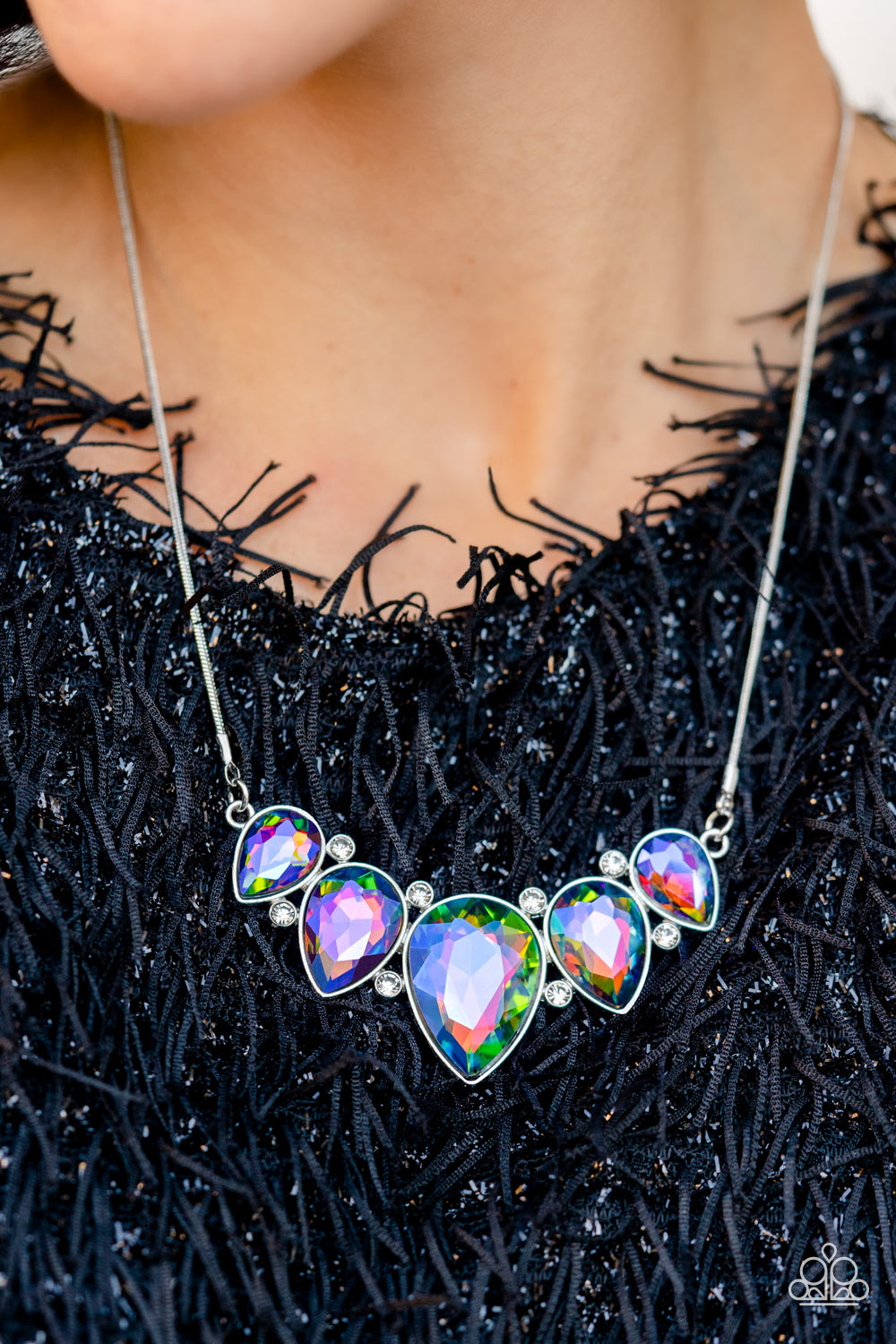 Regally Refined Multi Oil Spill Necklace