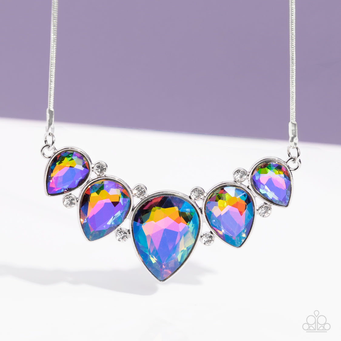 Regally Refined Multi Oil Spill Necklace