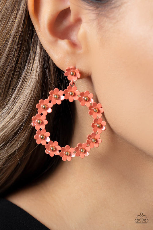 Daisy Meadows Orange Floral Earrings