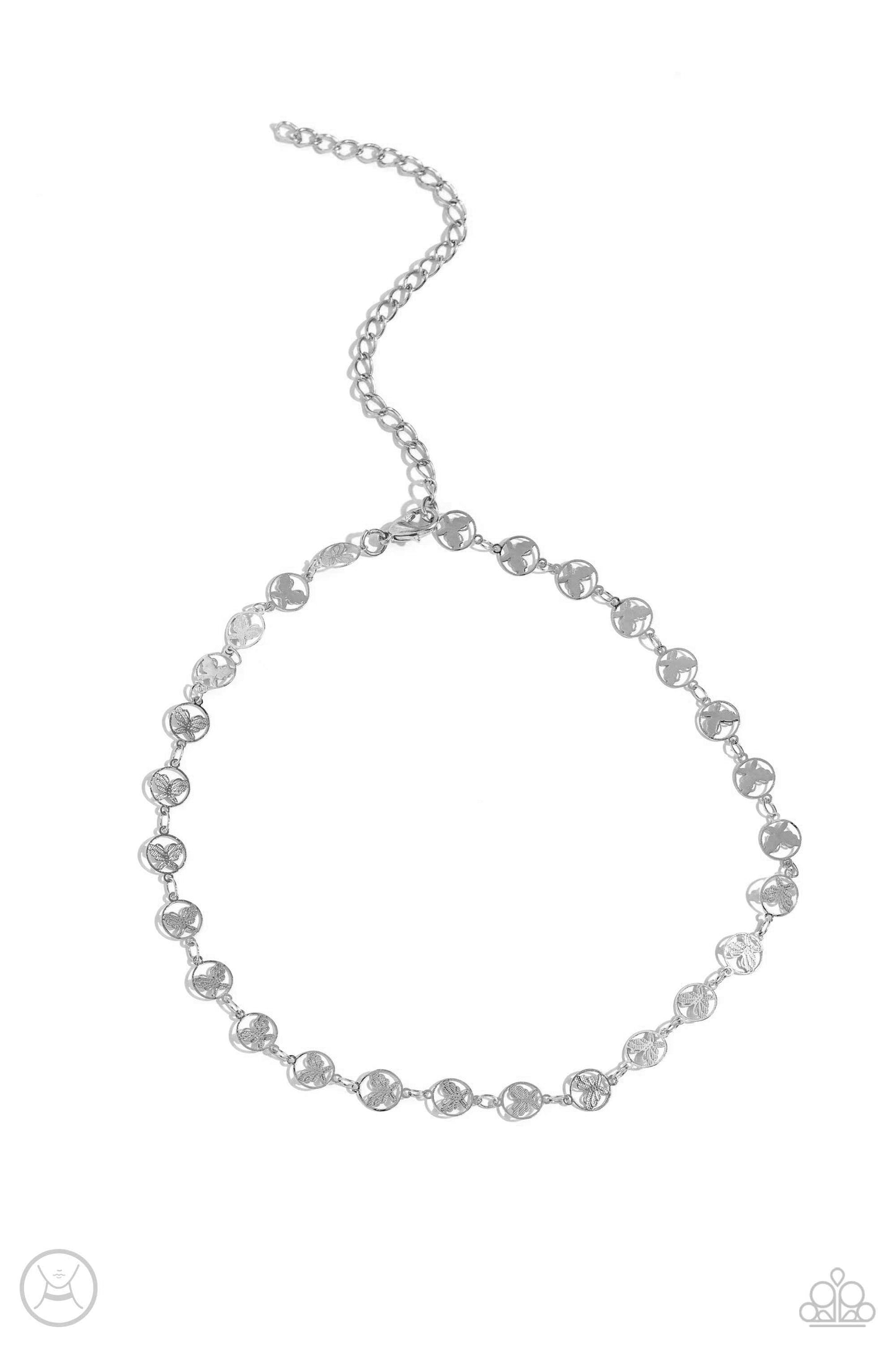 Fluttering Festival Silver Butterfly Choker