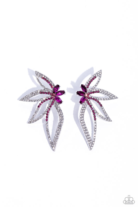 Twinkling Tulip Pink Floral Earrings