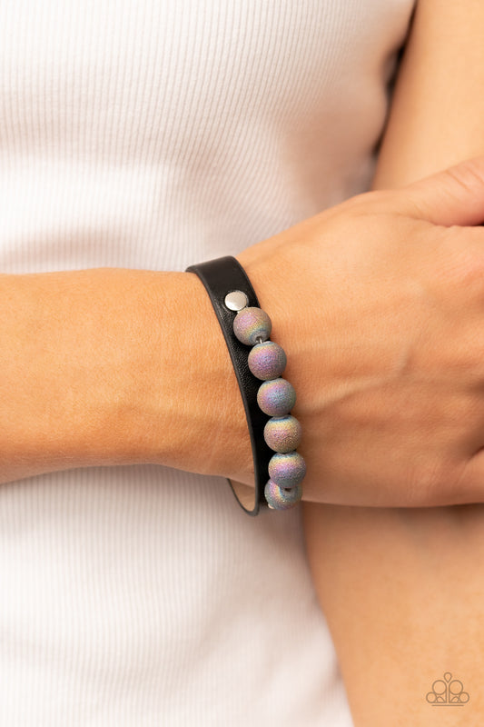 Saturn Safari Black Oil Spill Wrap Bracelet
