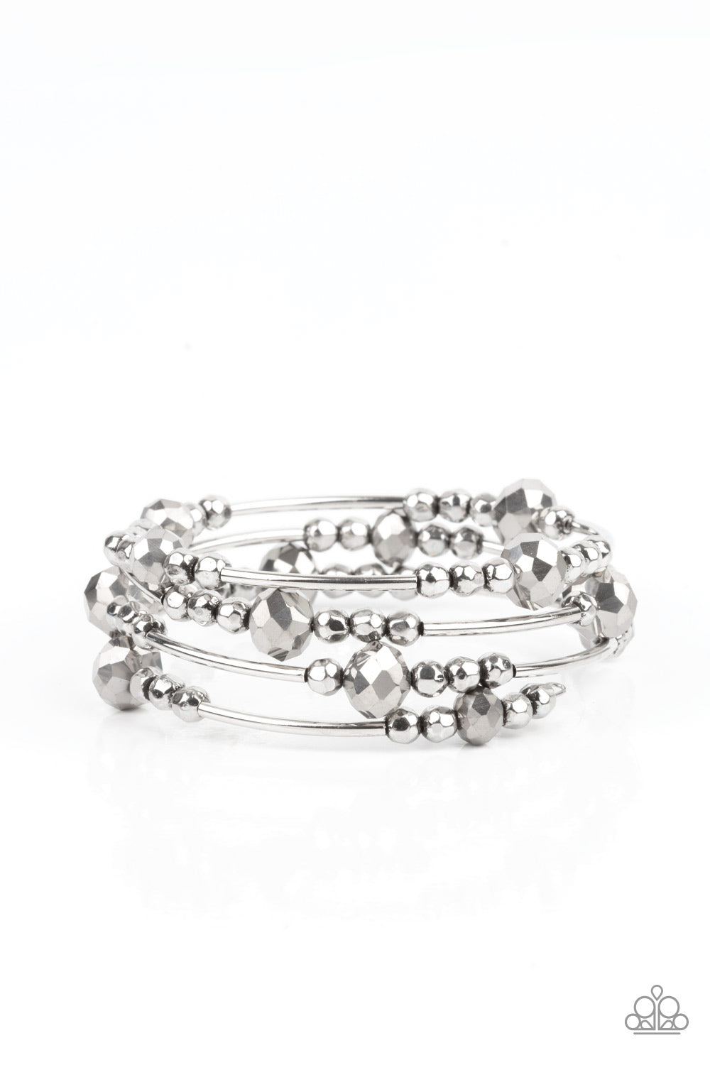 Showy Shimmer Silver Gunmetal Infinity Bracelet