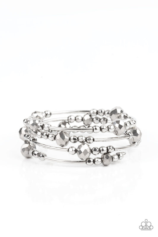 Showy Shimmer Silver Gunmetal Infinity Bracelet