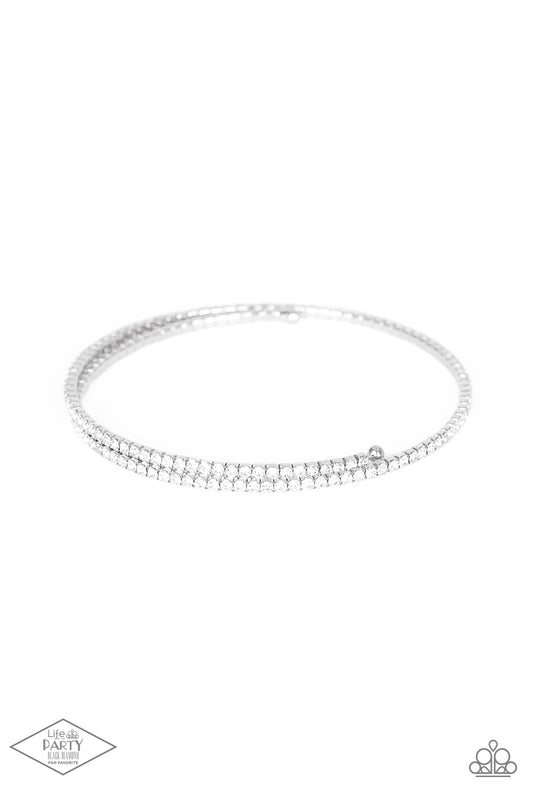 Sleek Sparkle Silver Rhinestone Infinity Bracelet