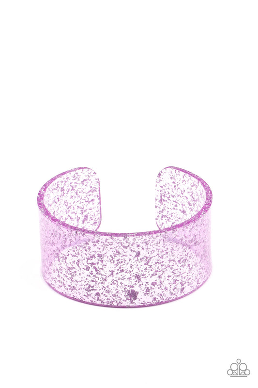 Snap Crackle Pop Purple Acrylic Cuff Bracelet