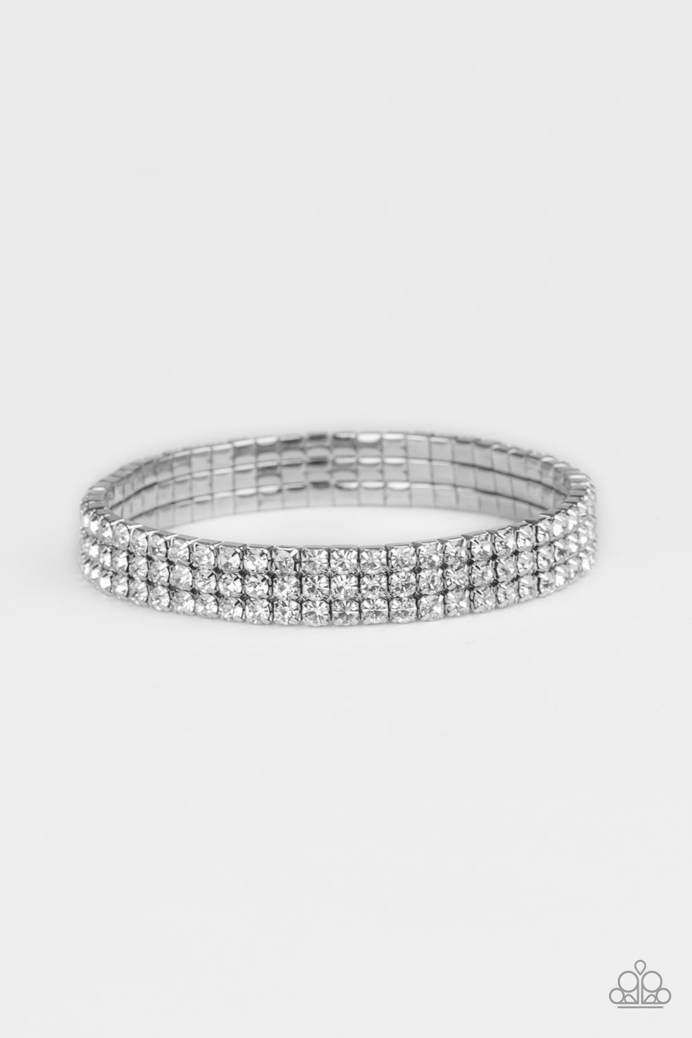Stacked Deck Silver Rhinestone Bracelet
