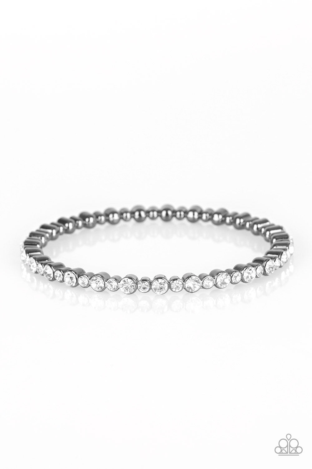 Seven Figure Fabulous Gunmetal Rhinestone Bangle