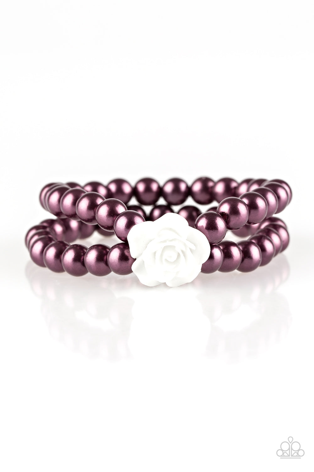 Posh And Posy Purple Bracelets With White Flower