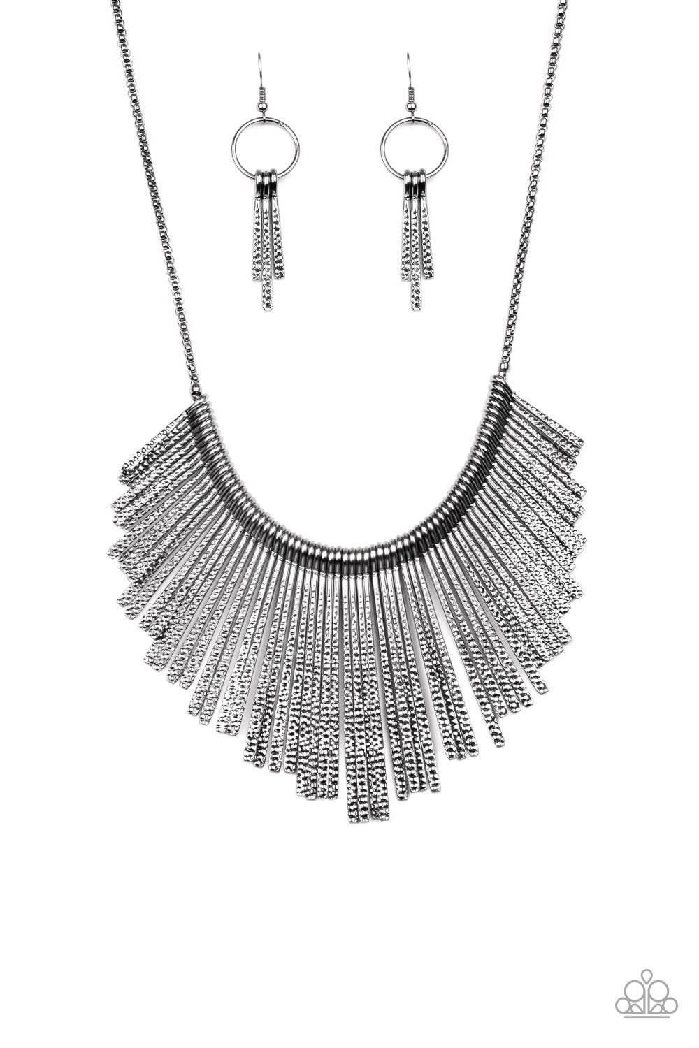 Metallic Mane Gunmetal Necklace