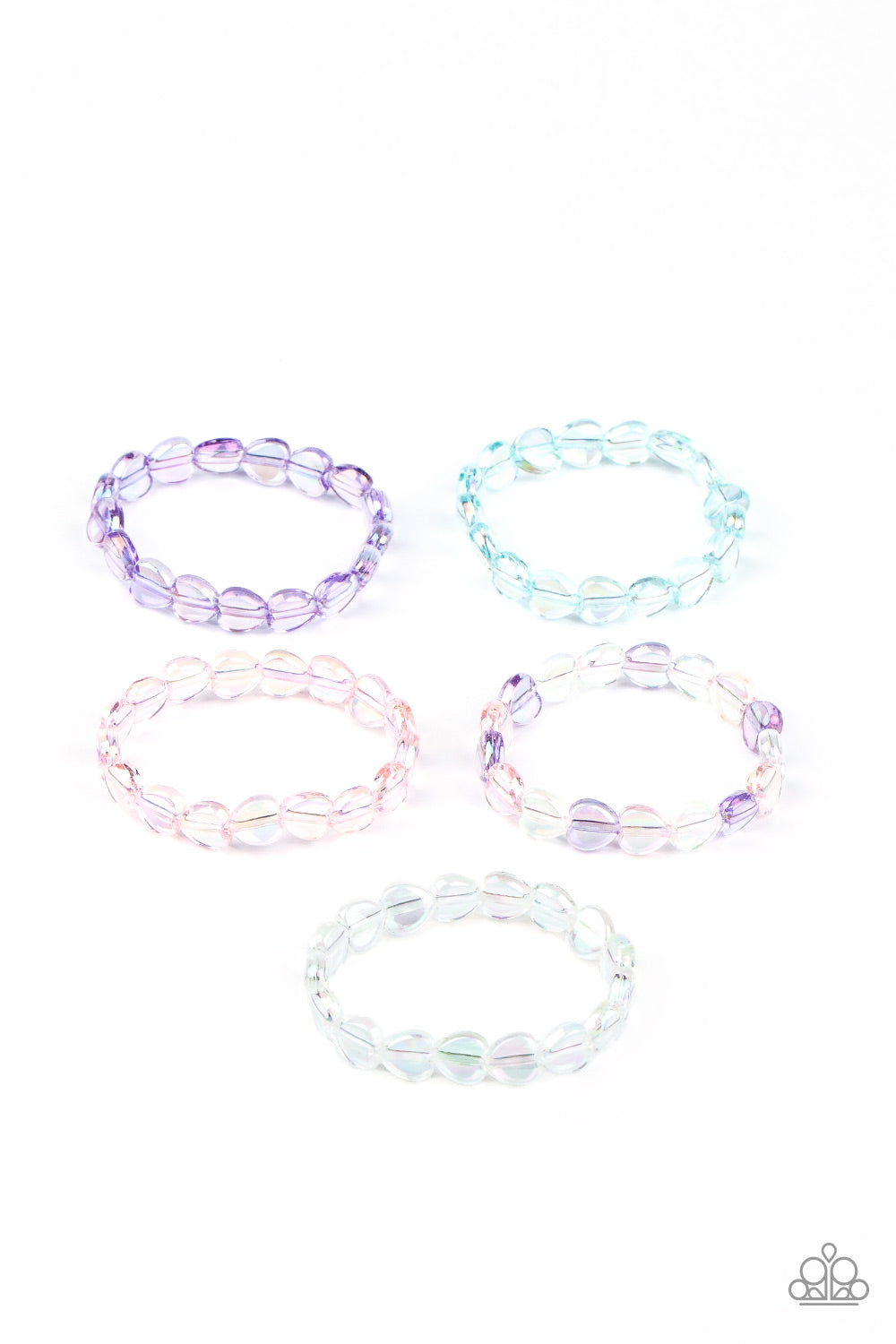 Starlet Shimmer Iridescent Heart Bracelets (Bundle of 5)